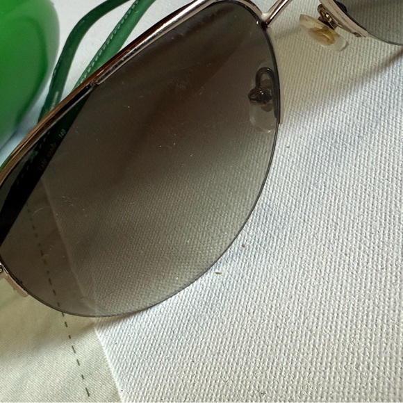 kate spade Gold Frame Sunglasses with Green Arms and Brown Gradient Lenses main image 4
